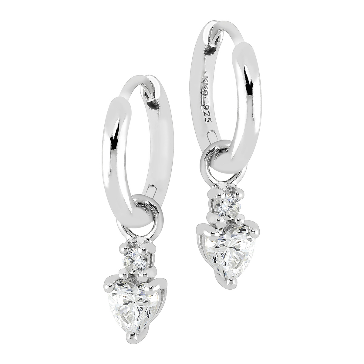 Lykken Casuals hjärta silverörhängen