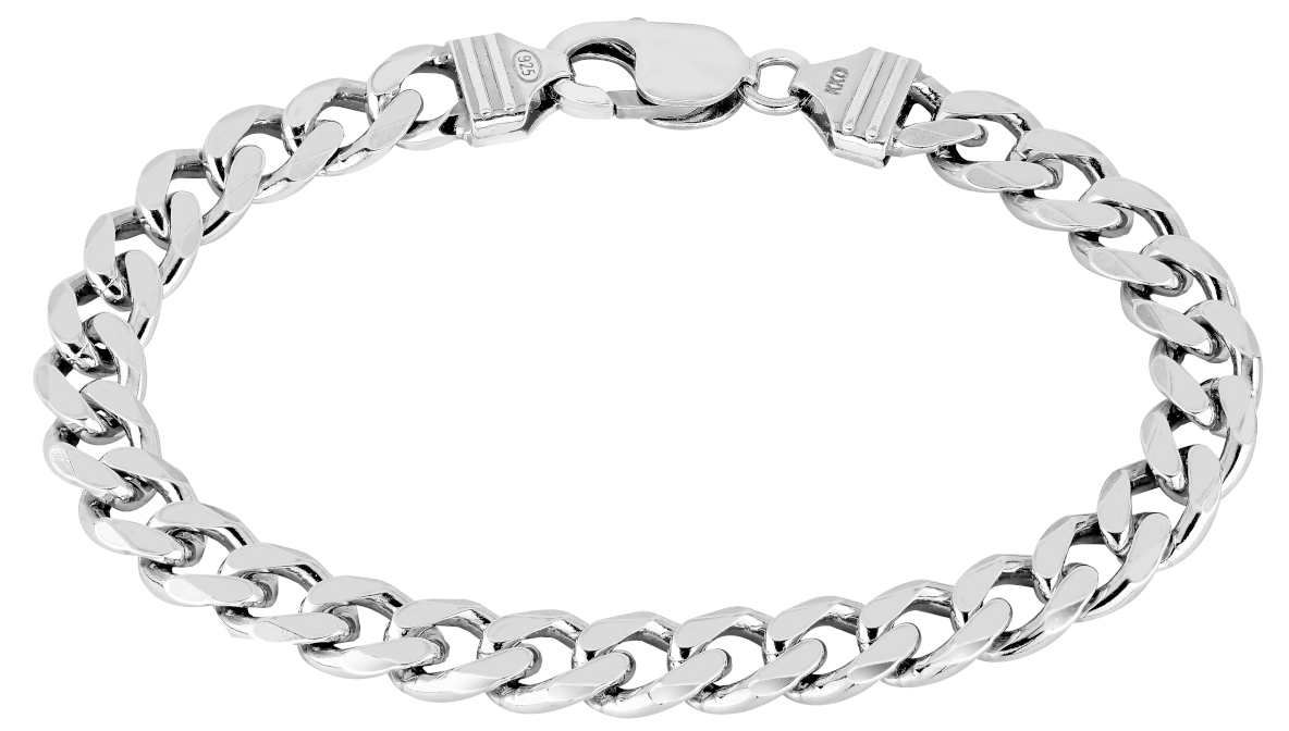 Lykka Basics silver pansar armband 8,5 mm
