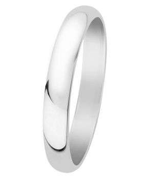 Lykka Casuals slät silverring halvrund