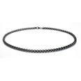 Lykka silver svart rhodinerat venetiansk halsband 5,3 mm