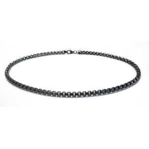 Lykka silver svart rhodinerat venetiansk halsband 5,3 mm main product photo