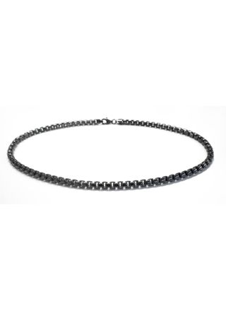 Lykka silver svart rhodinerat venetiansk halsband 5,3 mm