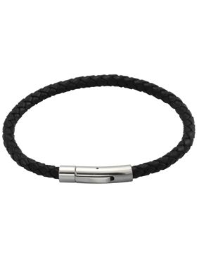 Lykken Strong flätat läder armband svart