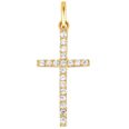 Lykka Crosses tunna kors hänge i guld med zirkonia stenar 10,64 x 21,62 mm