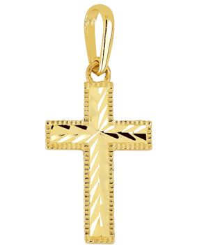 Lykka Crosses kantat diamantslipat korshänge i guld 15,42 mm