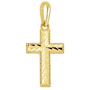 Lykka Crosses kantat diamantslipat korshänge i guld 15,42 mm main product photo