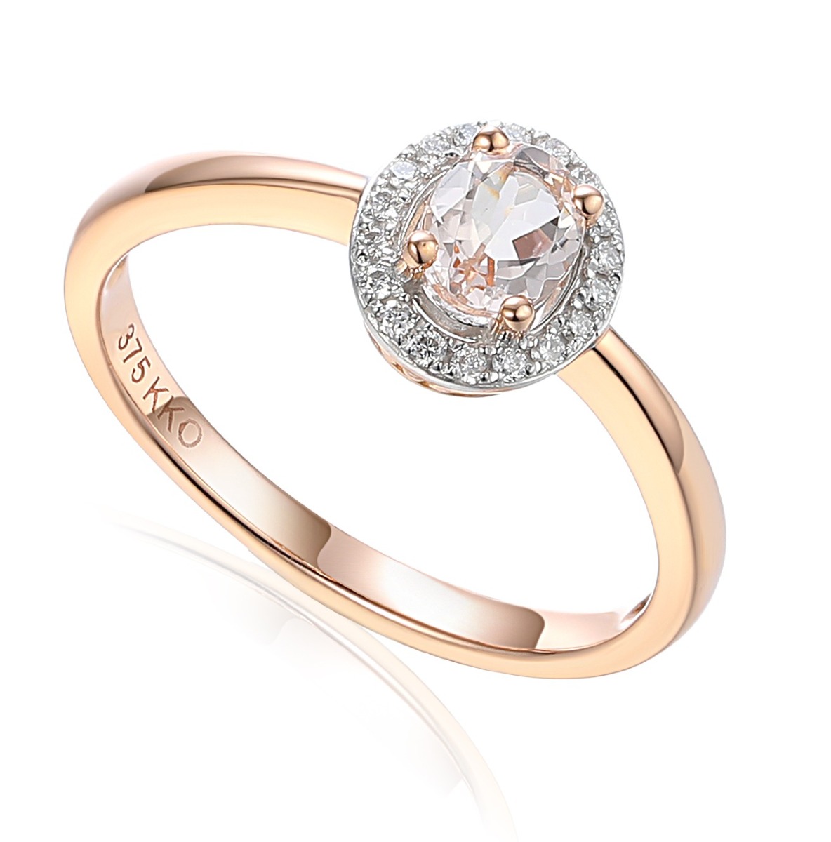 Lykka Elegance rose guld morganit-diamantring