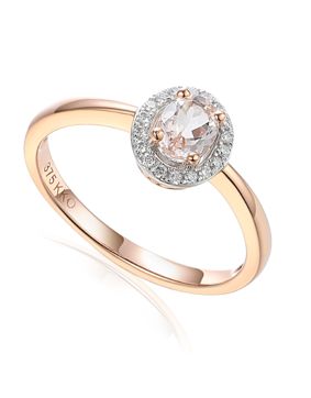 Lykka Elegance rose guld morganit-diamantring