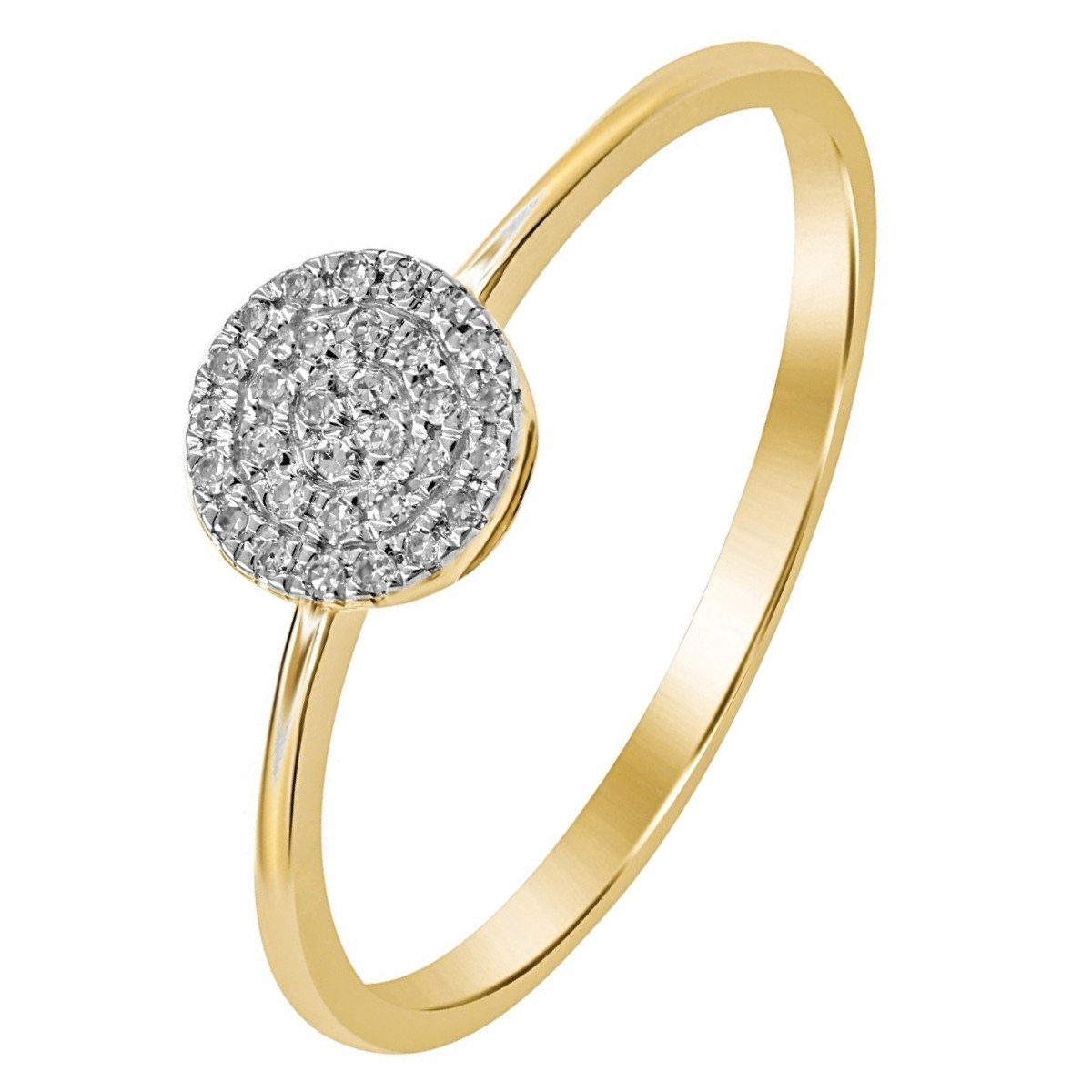 Lykka Elegance pave diamantring i gulguld 0,08 ct