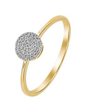 Lykka Elegance pave diamantring i gulguld 0,08 ct