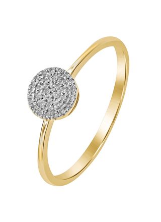 Lykka Elegance pave diamantring i gulguld 0,08 ct