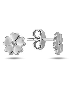 Lykken Symbols blomörhängen i silver