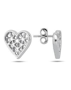 Lykken Hearts nät hjärtörhängen i silver