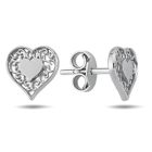 Lykka Hearts filigree hjärtörhängen i vitguld