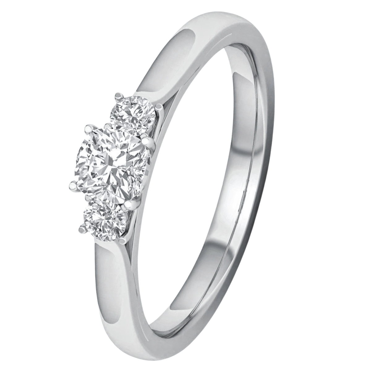 Lykka Elegance trestens diamantring vitguld 0,33 ct