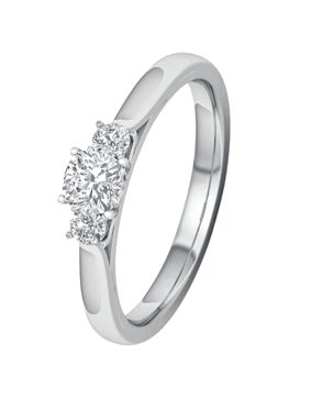 Lykka Elegance trestens diamantring vitguld 0,33 ct