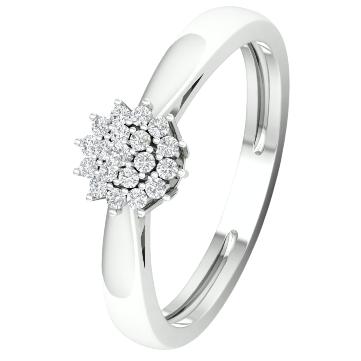 Lykka Elegance Flower cathedral vitguld diamantring 0,15 ct