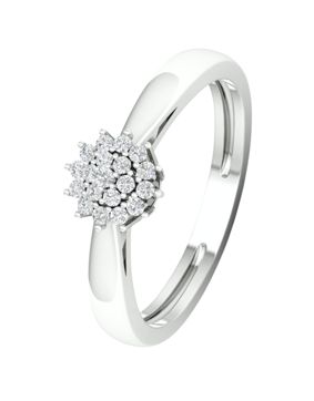 Lykka Elegance Flower cathedral vitguld diamantring 0,15 ct