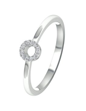 Lykka Elegance vitguld diamantring rund 0,03 ct