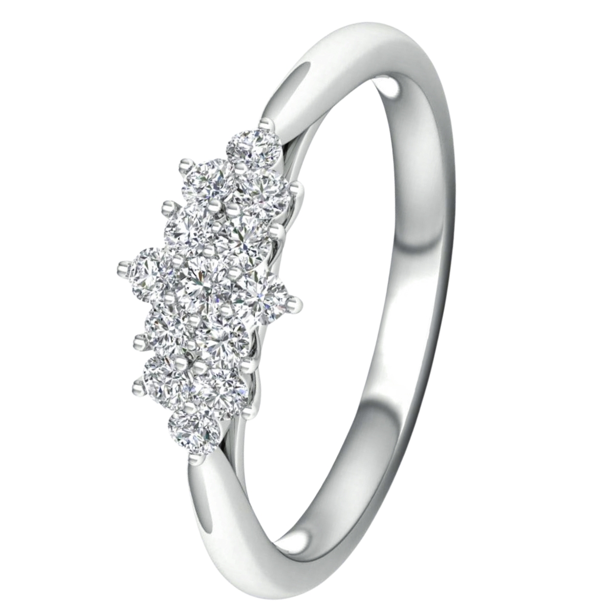 Lykka Elegance flerstens diamantring vitguld 0,33 ct