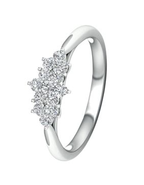 Lykka Elegance flerstens diamantring vitguld 0,33 ct