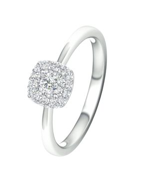 Lykka Elegance halo-diamantring vitguld 0,33 ct