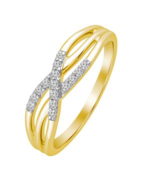 Lykken Elegance gulguld diamantring 0,14 ct