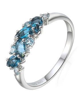 Lykken Elegance vitguld diamant-topas ring 0,01 ct