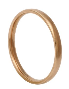 Lykken Trend roseguldfärgad slät halvrund stålring 2,5 mm