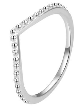 Lykka Casuals chevron wishbone silverring