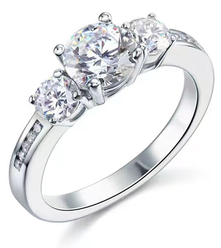 Lykka Casuals flerstens silverring 7 mm