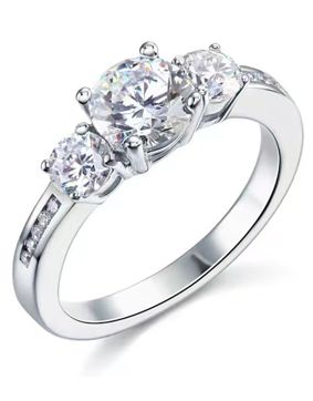 Lykka Casuals flerstens silverring 7 mm