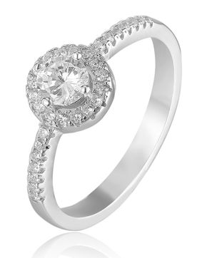 Lykka Casuals sidosten halo silverring 7,5 mm