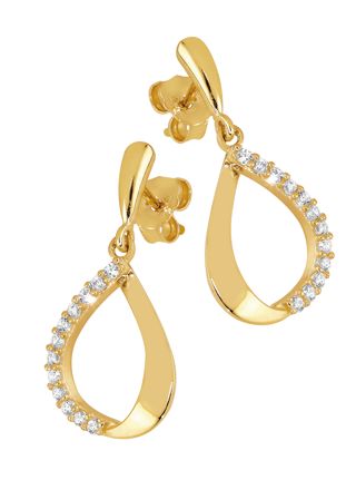 Lykka Casuals örhängen i guld med droppformat hänge