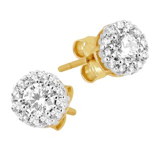 Lykka Casuals halo stiftörhängen i gul guld main product photo