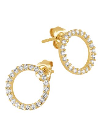 Lykka Casuals runda örhängen i gul guld 9,1 mm