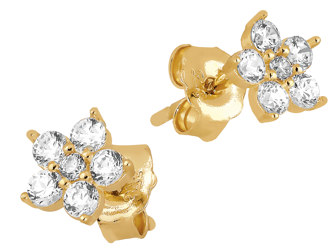 Lykka Symbols stjärnörhängen i guld med kubiska zirkonia