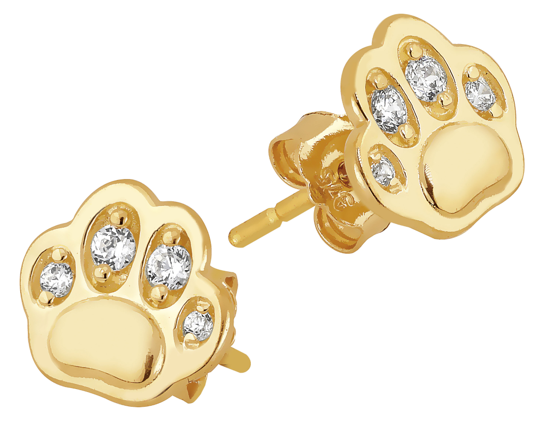 Lykka Symbols tass örhängen i guld med zirkonia stenar