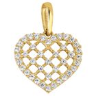 Lykka Casuals hjärtformat nät hänge i guld 11.86 x 10.84 mm