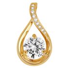 Lykka Casuals droppformat hänge med vita Cz gul guld