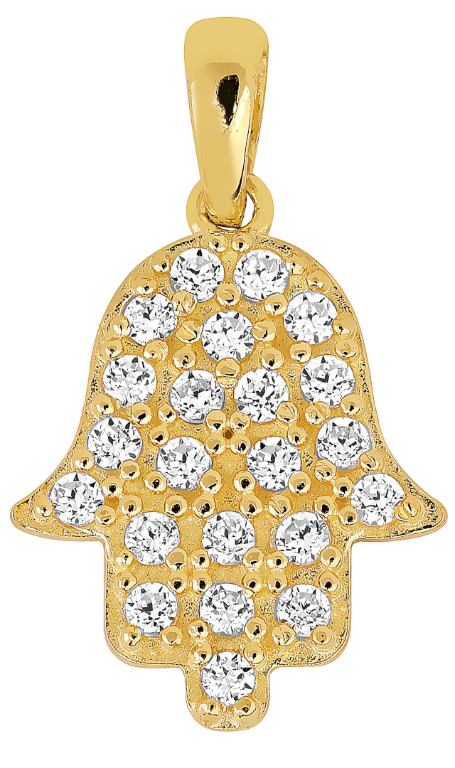 Lykka Symbols Hamsa handamulett hängen pave i gulguld