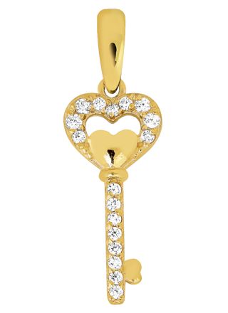 Lykka Symbols nyckelhängen med hjärta i guld