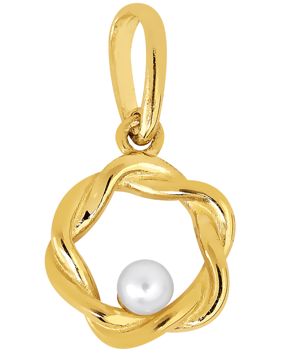 Lykken Pearls knut pärlhängen i gul guld