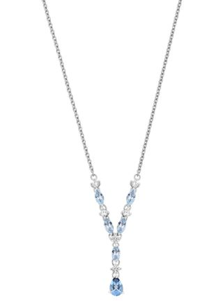 Lykka Casuals långt topas-zirkoniasilverhalsband