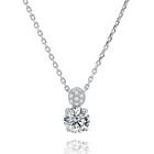 Lykka Casuals pave solitaire silver halsband