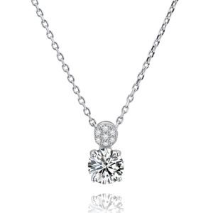 Lykka Casuals pave solitaire silver halsband main product photo