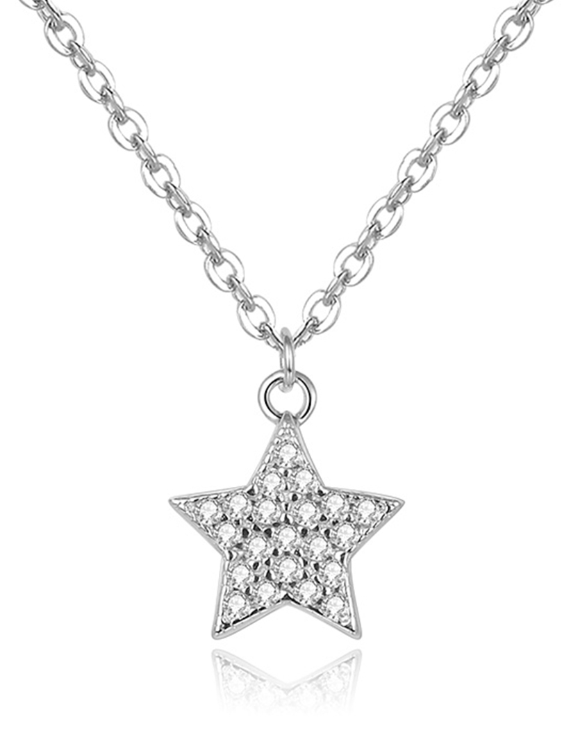 Lykka Symbols silver pave stjärnhalsband