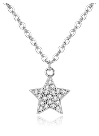 Lykka Symbols silver pave stjärnhalsband