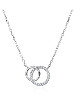 Lykka Casuals två ringar silver halsband