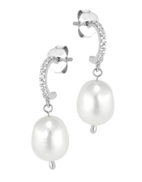 Lykken Pearls kroksilverörhängen med pärlor